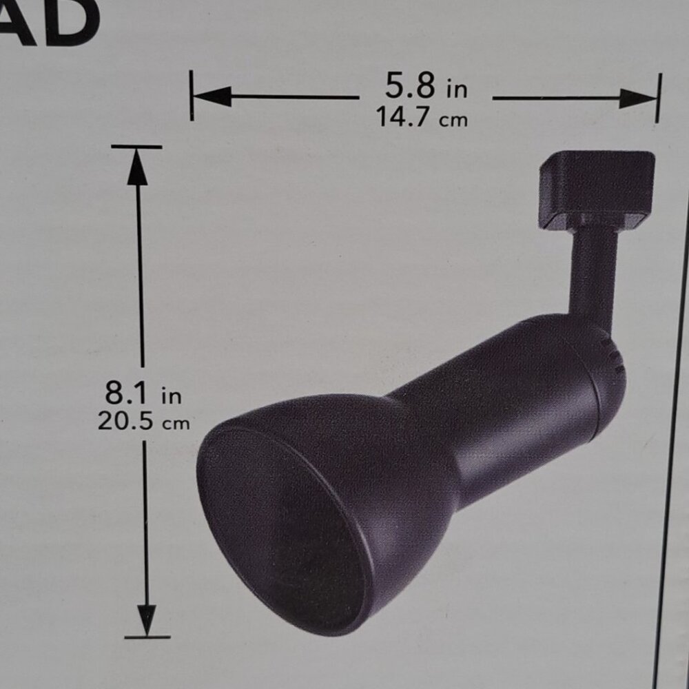 Hampton Bay 1-Light Black FInish Step Track Lighting Head  R20/PAR20 - Picture 4 of 6